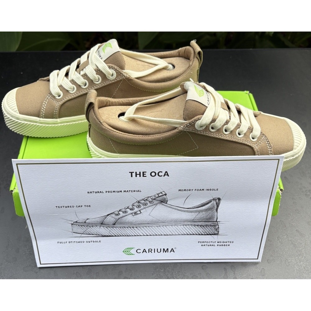 Cariuma OCA Low Burnt Sand Canvas Sneakers Shoes Women Size 6.5 NWB